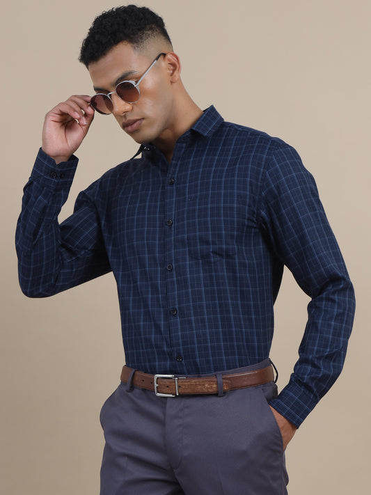 Long Sleeves Twill Check Shirt