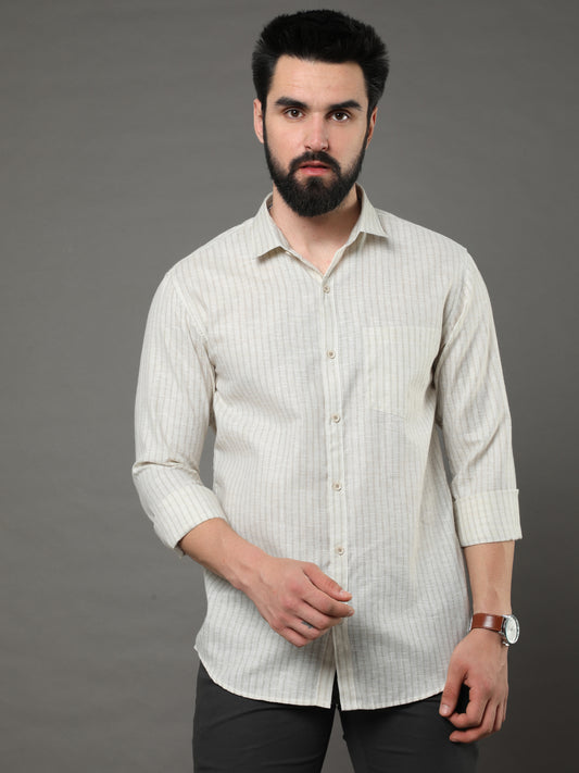 Long Sleeves Linen Blend Shirt