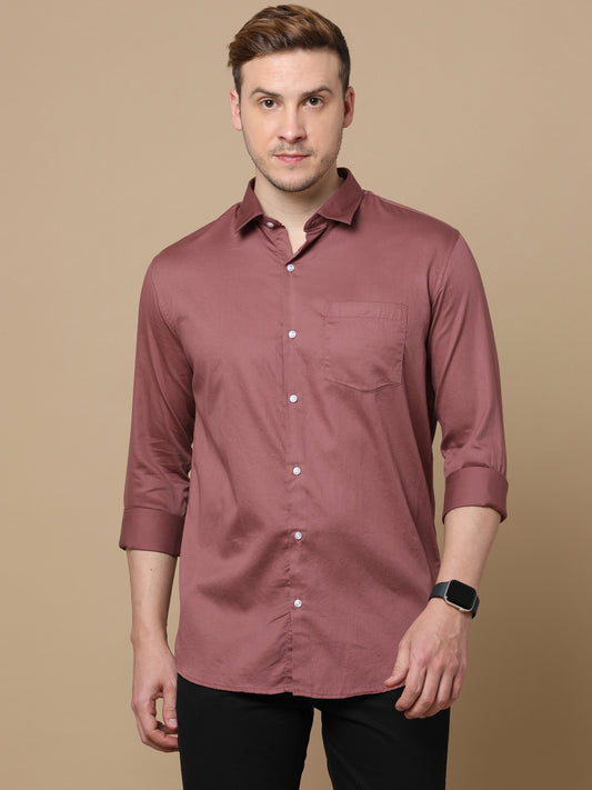 Long Sleeves Giza Cotton Plain Shirt