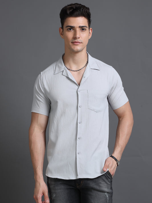 Short Sleeves Cuban Collar Shirt