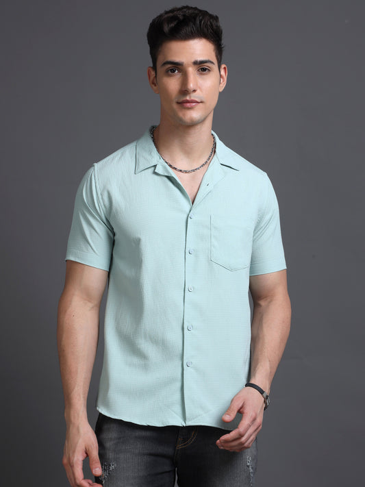 Short Sleeves Cuban Collar Shirt