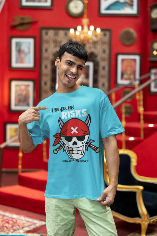 One Piece Pirate Symbol Printed Unisex Oversized T-Shirt